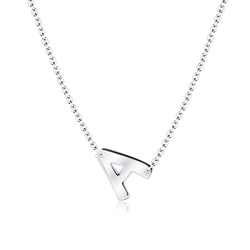 Silver Initial Letter Necklace A SPE-5541